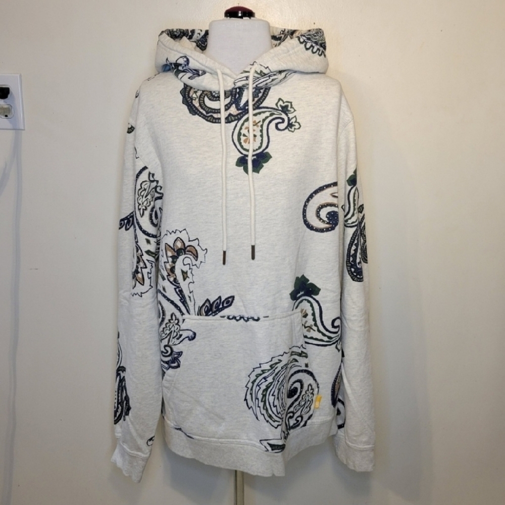 Urban Outfitters: Men's Small Paisley Print Kangaroo Pocket Pullover Hoodie